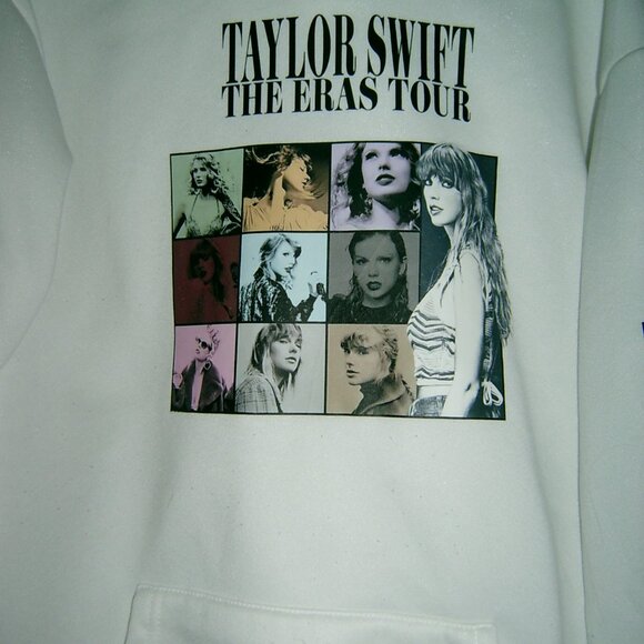Taylor Swift White Hoodie, The Eras Tour, NEW WITHOUT TAG, Size Youth M - Picture 2 of 4